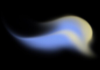 Abstract Swirl Background with Blue and Yellow Nois on Black Background