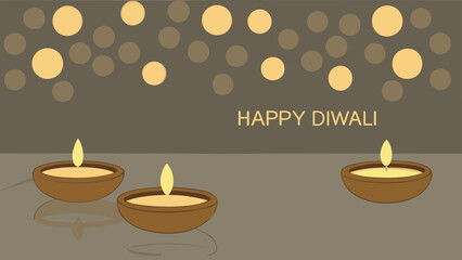 Celebrate Diwali with Glowing Diyas and Festive Lights, Perfect for Greeting Cards and Event Invitations, Bringing Warmth and Joy to Your Design Projects