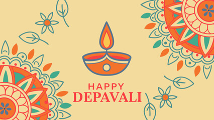 Celebrate Depavali with this vibrant, festive illustration, perfect for cultural events, social media greetings, and eye-catching holiday promotions