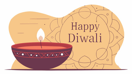 Celebrate Diwali with this vibrant, festive design featuring a traditional diya lamp and elegant mandala, perfect for cards, invitations, and social media posts