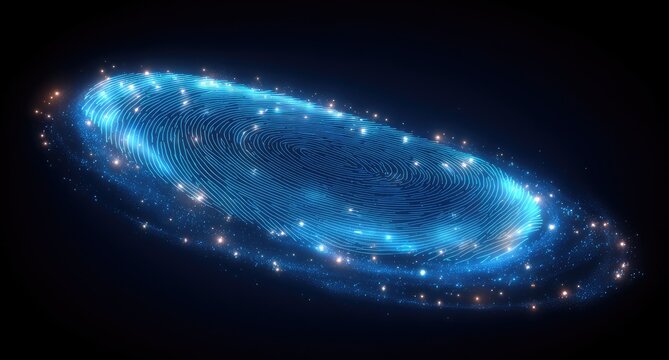 Celestial, glowing, swirling, blue galaxy