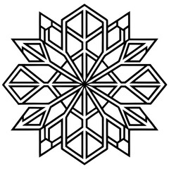 Geometric star pattern featuring angular shapes radiating from the center, creating a symmetrical and modern design