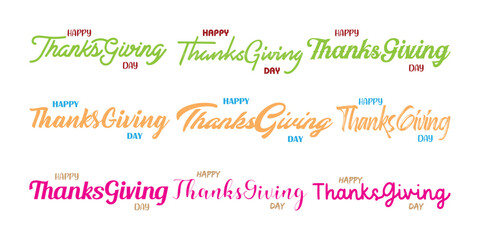 Thanksgiving Day Lettering Bundle. Script and Bold Font Design
