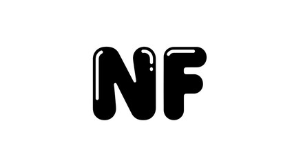 Elegant monogram emblem with rounded characters displaying initial letters and simple design