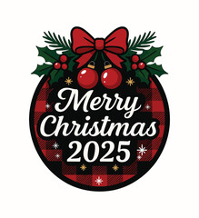 Buffalo Plaid Christmas Ornament 2025