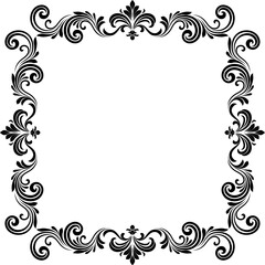 A filigree heraldic crest motif floral pattern border frame. Original design in a vintage style. © Christos Georghiou