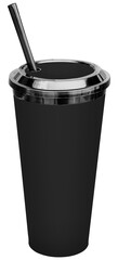 Black mug with black straw