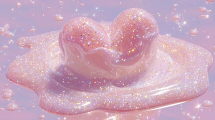 Fototapeta premium heart and pink ink