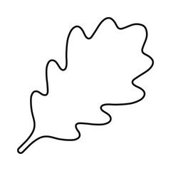 Thin Hollow Oak Leaf Stroke Icon