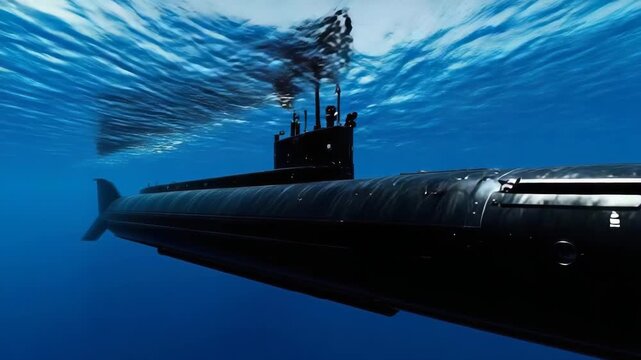 Exploring the depths with a submarine in clear waters