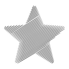 Star scribble lines on a white background. Minimalist and artistic design ideal for creative projects, posters, icons, or playful graphic elements.