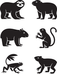 Obraz premium Charming animal icons for kids and nature projects