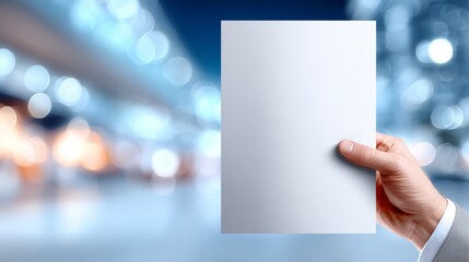 Hand holding blank paper for your new message idea person holds blank paper ideal for message or content