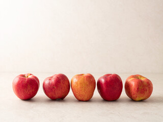 apples on a  table