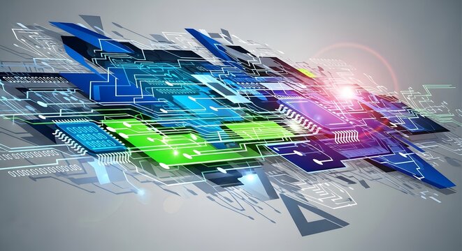 Abstract digital circuitry design technological background for innovation