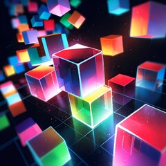 abstract background with colorful squares