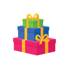 Colorful Stacked Gift Boxes with Ribbons and Bows, Perfect for Deepavali Diwali Celebration and Festive Occasions