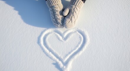 Winter Wonderland with Snowy Trees and Clear Blue Sky