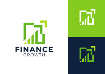 arrow growth logo. creative diagram finance symbol vector design