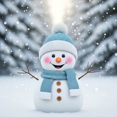 Winter Wonderland with Snowy Trees and Clear Blue Sky