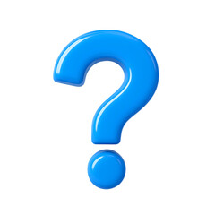 Mystery in Blue: A striking, three-dimensional blue question mark against a clean backdrop evokes curiosity, uncertainty, and the anticipation of finding an answer. 