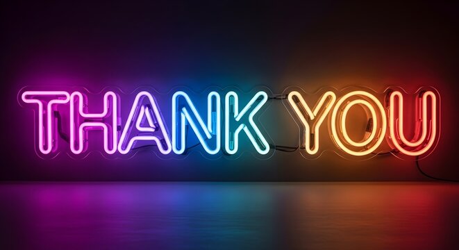 &ldquo;Gratitude in Glow &ndash; THANK YOU in Multicolor Neon Script&rdquo;