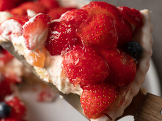 Strawberry Blueberry Pancakes on a Plate