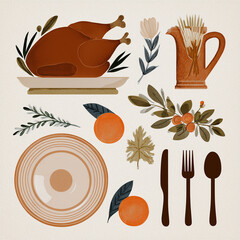A simple clip art style thanksgiving design.