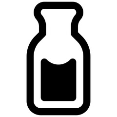 Reagent bottle. Outlined stroke vector icon with black-filled details.