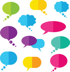 Colorful speech bubbles vector graphic design illustration art