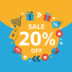 20%  Percent OFF Vector Illustration,  , Save offer, off sale banner isolated, Offer Banner Design, Discount banner, Special Offer poster design,  price tag 