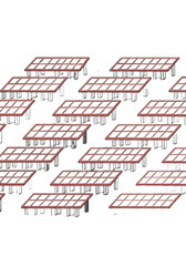 Flat Isometric Solar Panels Array Sustainable Energy Production