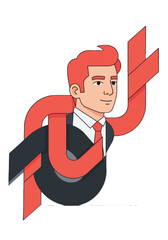 Modern Flat Vector Businessman With Geometric Abstract Design
