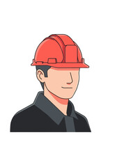 Flat Vector Illustration of a Construction Worker