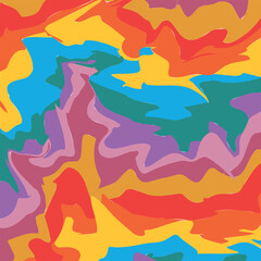 colorful abstract camouflage pattern with vibrant wavy shapes