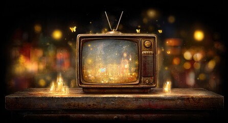 Vintage TV, magical, fairy-tale scene