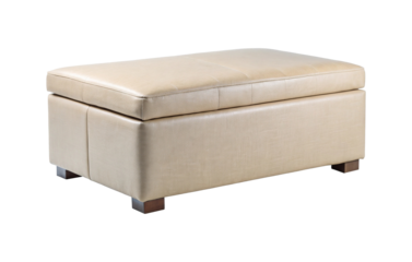 Minimalist cream storage ottoman for modern living room bedroom and entryway furniture