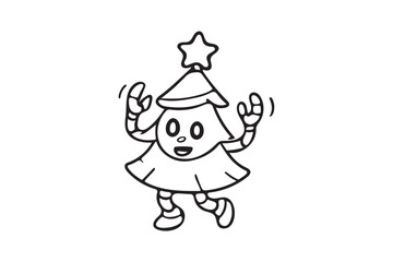 Fototapeta premium Robot tree dancing icon vector illustration on white background.