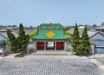 Naklejka premium Aerial Photography of the Mosque in Zhuxian Town, Beida Mosque, Kaifeng City, Henan Province