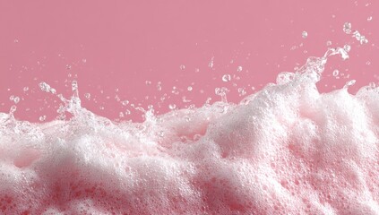 Pink foam splash on a pink background