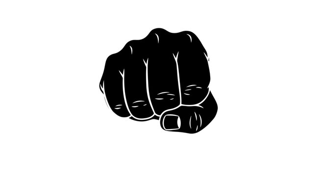 Stylized fist emblem with strong impact illustration for graphic design projects