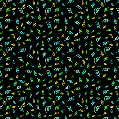 Festive Confetti Serpentine Background Colorful Celebration Party Abstract Black 