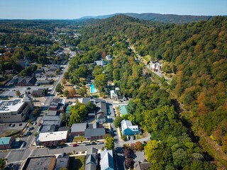 Captivating Aerial View of Berkeley Springs on a Summer Morning