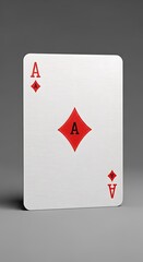 Obraz premium Ace of Diamonds Playing Card on Gray Background.