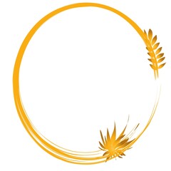 Elegant Golden Circular Frame for Wedding Invitation