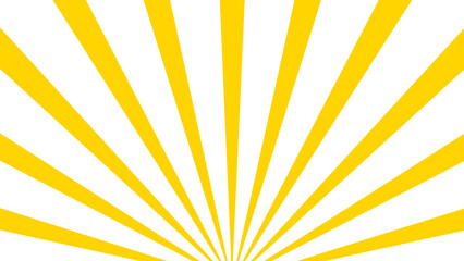 Bright Yellow and White Sunburst or Radial Rays in Abstract Background with Transparent Background
