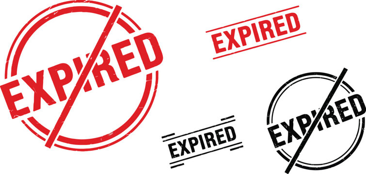 expired stamp vector set including canceled and invalid mail designs for vintage creative graphic projects