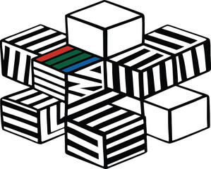 Geometric Cube Pattern Abstract Vector