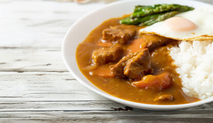 Curry Rice Bowl with Asparagus