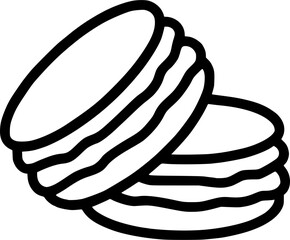 Minimalist macaron cookie dessert vector icon